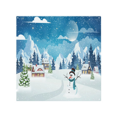 Benjamin Tate Design Evening Village Winter Landscape Dining Splash Back Designer Style from B&Q