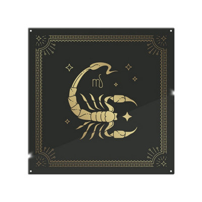 B&Q -  Zodiac Scorpio Horoscope In Black & Gold Dining Splash Back Designer Style