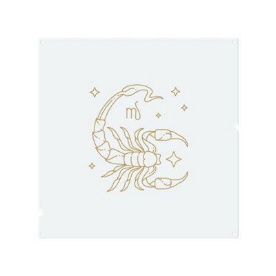 B&Q -  Zodiac Scorpio Horoscope In Gold & White Dining Splash Back Designer Style