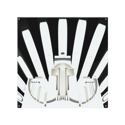 Benjamin Tate Design Art Deco Skyscraper In Black & White Splash Back Designer Style from B&Q