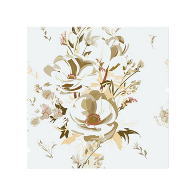 Benjamin Tate Design Golden Flower Print Splash Back Designer Style