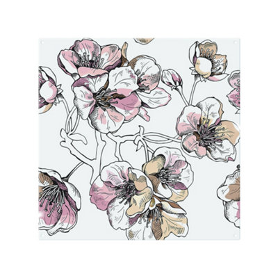 Benjamin Tate Design Flower Illustration Splash Back Designer Style from B&Q