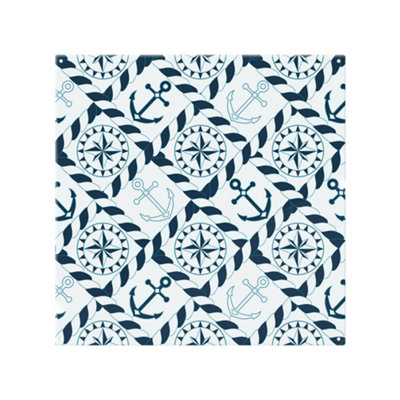 Benjamin Tate Design Blue Nautical Elements Splash Back Designer Style from B&Q