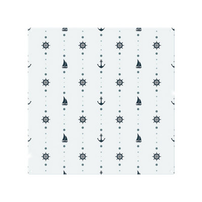 Benjamin Tate Design Anchor Wheel Sailboat Splash Back Designer Style from B&Q