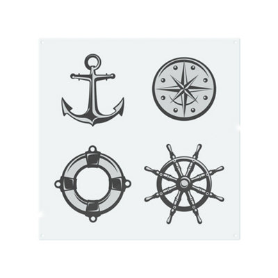Benjamin Tate Design Nautical Icons Splash Back Designer Style from B&Q