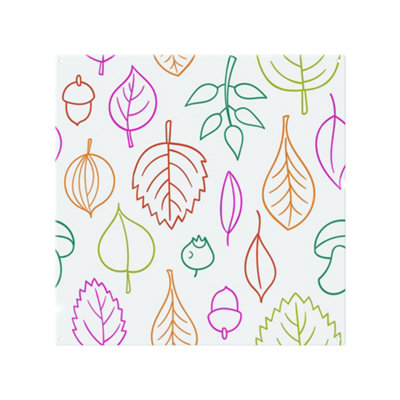 Benjamin Tate Design Multi Colour Leaves Illustration Splash Back Designer Style from B&Q