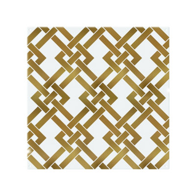 Benjamin Tate Design Gold Geometric Chain Splash Back Designer Style from B&Q