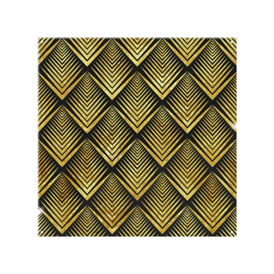 Benjamin Tate Design Golden Geometric Flower Pattern Splash Back Designer Style from B&Q