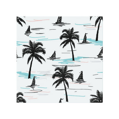 B&Q -  Palm Trees & Sailboats Splash Back Designer Style