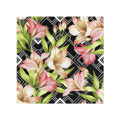 Benjamin Tate Design Bright Plants On Geometric Splash Back Designer Style from B&Q