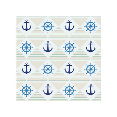 Benjamin Tate Design Nautical Elements On Striped Splash Back Designer Style from B&Q