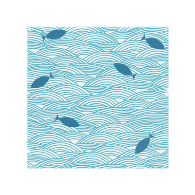 Benjamin Tate Design Waves & Fish Splash Back Designer Style from B&Q