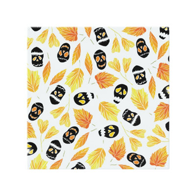Benjamin Tate Design Autumn Leaves & Halloween Skulls Splash Back Designer Style from B&Q