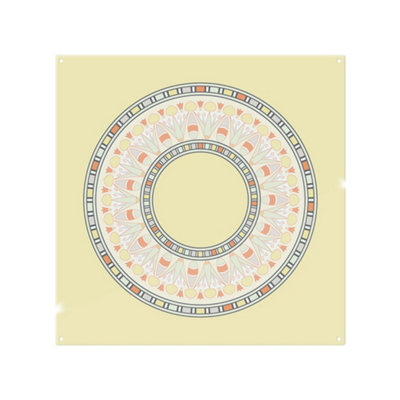 Benjamin Tate Design Yellow Circle Ornament Round Frame Splash Back Designer Style from B&Q