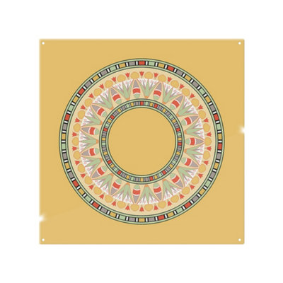 Benjamin Tate Design Orange Circle Ornament Round Frame Splash Back Designer Style from B&Q