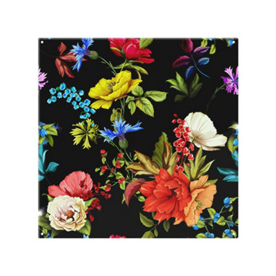 Benjamin Tate Design Bright Vibrant Flowers Splash Back Designer Style from B&Q