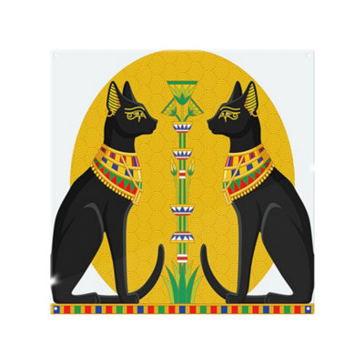 Benjamin Tate Design Illustration Of Black Egyptian Cats With Papyrus Splash Back Designer Style from B&Q