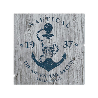 Benjamin Tate Design Anchor Print On Wood Splash Back Designer Style from B&Q