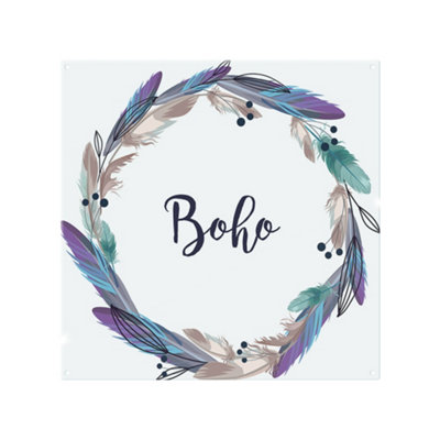 B&Q -  Boho Style Wreath Feathers Splash Back Designer Style