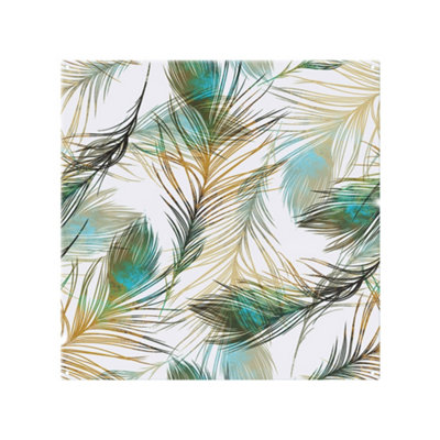 Benjamin Tate Design Imprints Peacock Feathers Splash Back Designer Style from B&Q