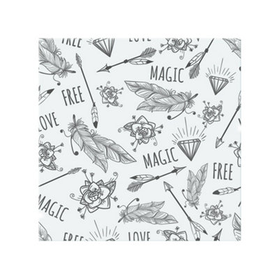 Benjamin Tate Design Tribal Feathers Arrows And Diamonds Splash Back Designer Style from B&Q