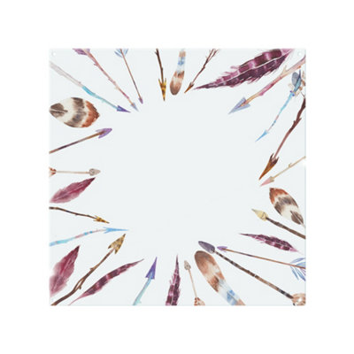 Benjamin Tate Design Watercolor Boho Chic With Feathers And Arrows Splash Back Designer Style from B&Q