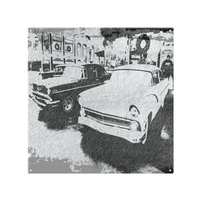 Benjamin Tate Design Cool Cars Satin Silver Splash Back Designer Style from B&Q