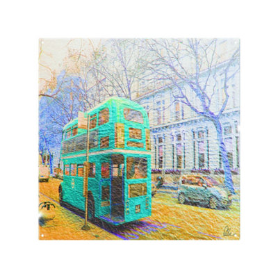 Benjamin Tate Design London Bus Green Rear Splash Back Designer Style from B&Q
