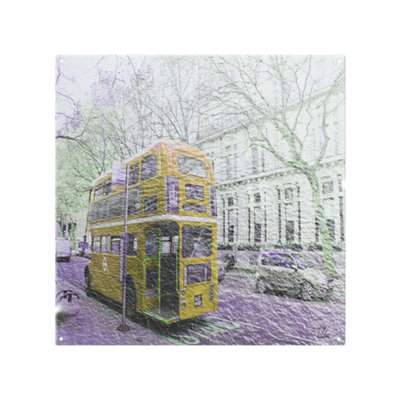 Benjamin Tate Design London Bus Yellow Rear Splash Back Designer Style from B&Q
