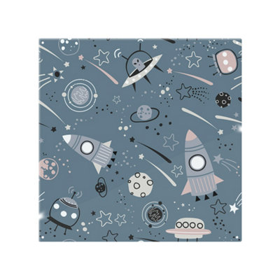 Benjamin Tate Design Spaceships And Planets With Stars Splash Back Designer Style from B&Q