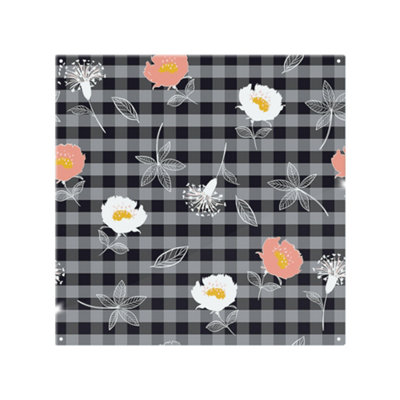 Benjamin Tate Design Blooming Hand Drawn Orange And White Flowers Splash Back Designer Style from B&Q