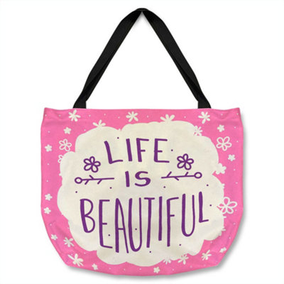 Benjamin Tate Design Life Is Beautiful Tote Bat Designer Style from B&Q