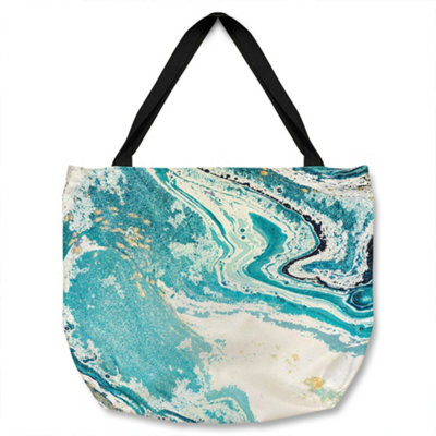 Benjamin Tate Design Marble Tote Bat Designer Style Blue