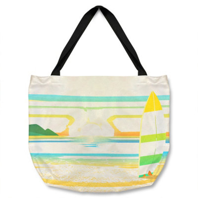 Benjamin Tate Design Surf Board On Beach Tote Bat Designer Style from B&Q