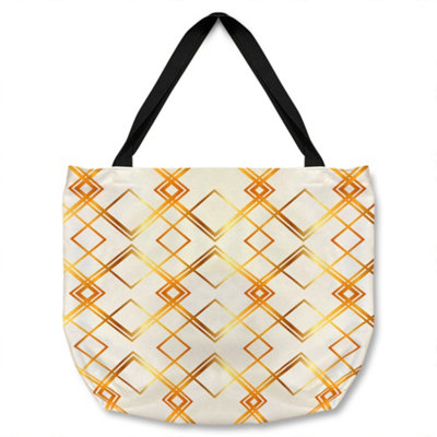B&Q -  Geometric Golden Pattern Tote Bat Designer Style