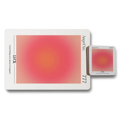 Benjamin Tate Design 12 Piece Placemat And Coaster Set With Designer Gradient Artwork Wood Bottom from B&Q