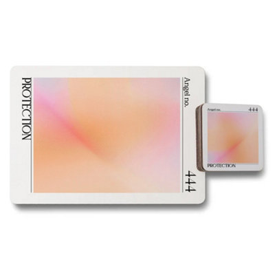 B&Q -  Set Of 12 Placemats And Coasters With Designer Artwork And Wood Bottom