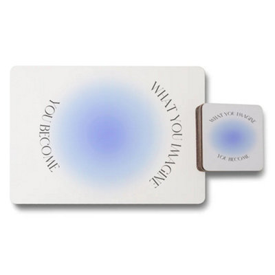 Benjamin Tate Design Set Of 12 Placemat And Coaster Set 11X8 Placemats 3.7X3.7 Coasters Wood Bottom from B&Q