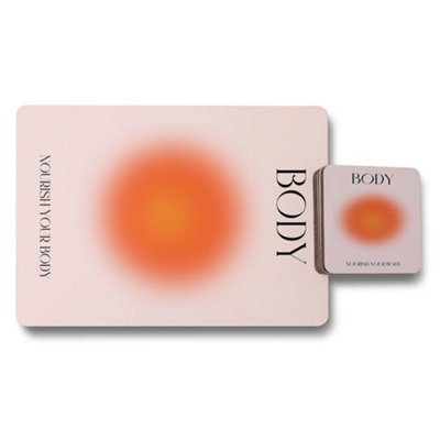 B&Q -  Nourish Your Body 12 Piece Placemat And Coaster Set 11X8 With Designer Artwork