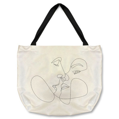Benjamin Tate Design Couple Kiss In Line Art Designer Tote Bat Designer Style from B&Q