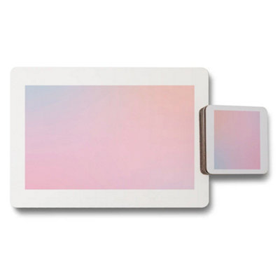 B&Q -  12 Piece Placemat And Coaster Set With Designer Artwork And Wood Bottom