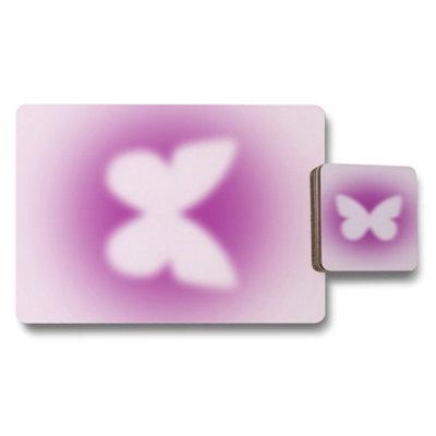 B&Q -  Set Of 12 Butterfly Design Placemats And Coasters With Wood Bottom