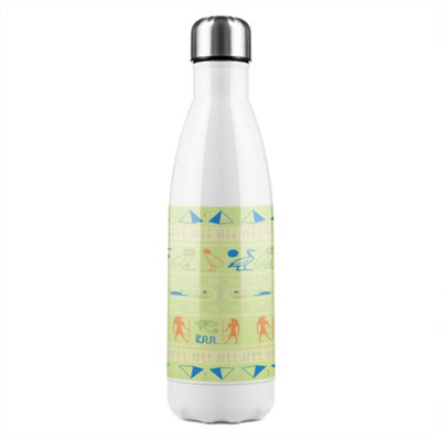 B&Q -  Hieroglyphic Egyptian Language Symbols Stainless Steel Bottle Designer Style