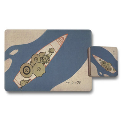 B&Q -  Set Of 12 Placemats And Coasters 11 X 8 And 3.7 X 3.7 Wood Bottom