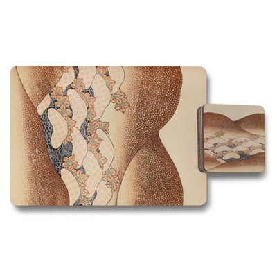 Benjamin Tate Design Designer Placemats And Coasters Set With Wood Backing And Trending Artwork from B&Q