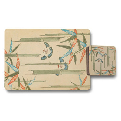B&Q -  Set Of 12 Placemats And Coasters With Designer Artwork And Wood Bottom