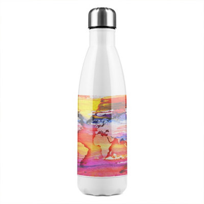 B&Q -  Painty Map Stainless Steel Bottle Designer Style