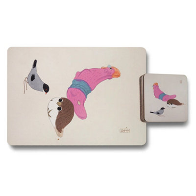 Benjamin Tate Design Placemat And Coaster Set 12 Piece Artwork Collection 11X8 Placemats And 3.7X3.7 Coasters Limited Edition from B&Q