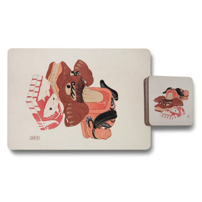 B&Q -  Set Of 12 Placemats And Coasters With Designer Artwork And Wood Bottom 11X8