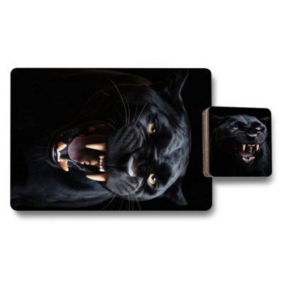 B&Q -  Black Panther Placemats And Coasters Set 12 Pieces With Designer Artwork
